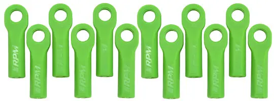 Rpm Long Rod End Set Tra 1/10 W/O Pivot Balls: Green (12) 1