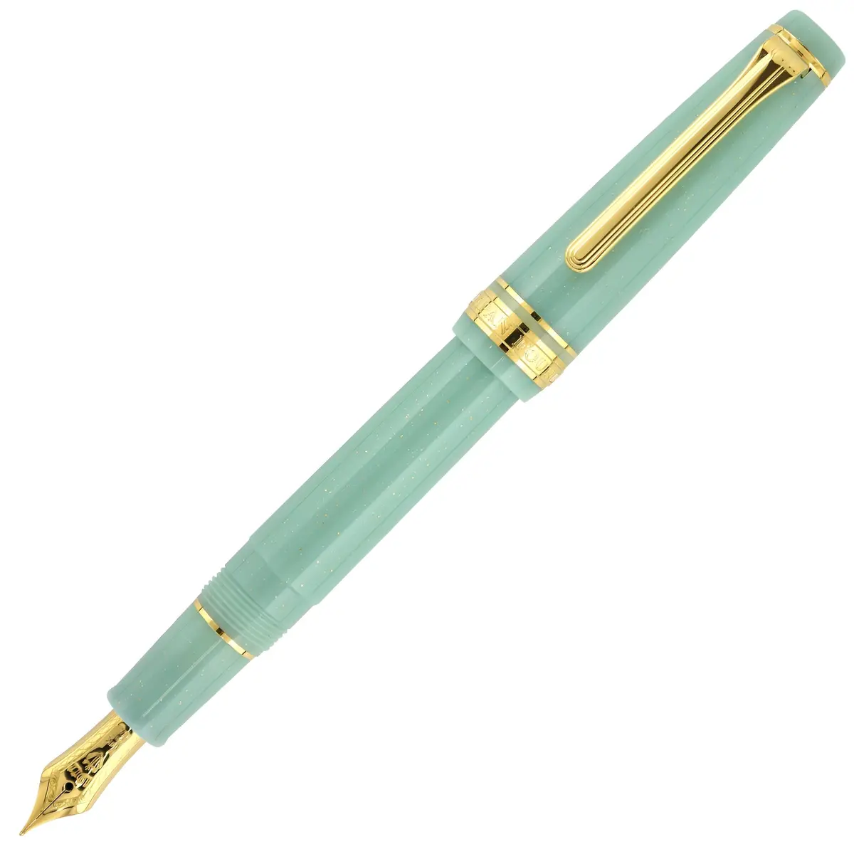Sailor, Füller Pro Gear Slim, Gold Special Ed. 14K Feder, Dragon Palace Green Lamé 1