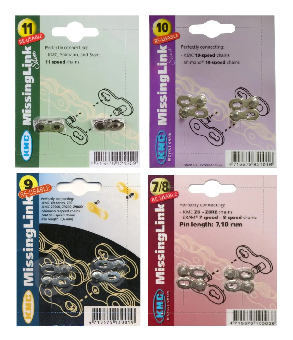 Kmc Missing Link 6/7/8 Reusable 7.3Mm Silver 2Pr 1