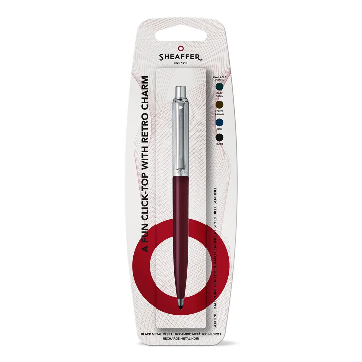 Sheaffer Kugelschreiber Sentinel Chrome, Burgundy 1