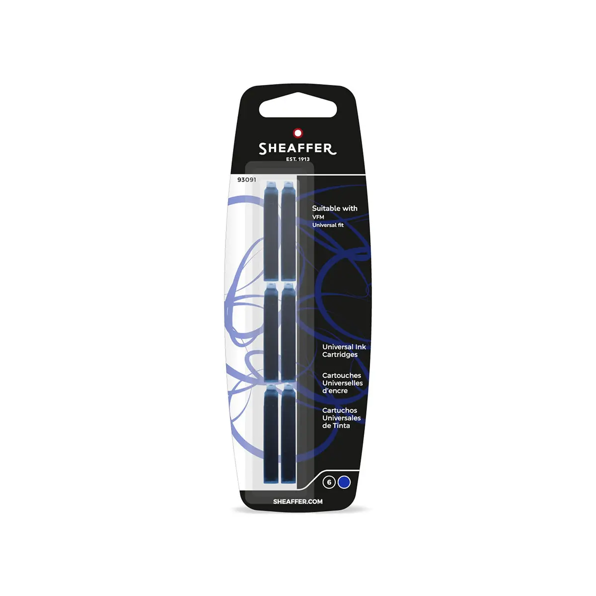 Sheaffer Tintenpatrone Vfm 6 Stk., Blue 1