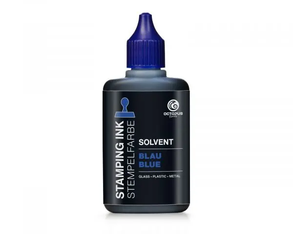 Octopus Fluids Lösemittelbasierte Stempelfarbe Lenizett Solvent Für Glatte Untergründe Blau (Lasierend) 1