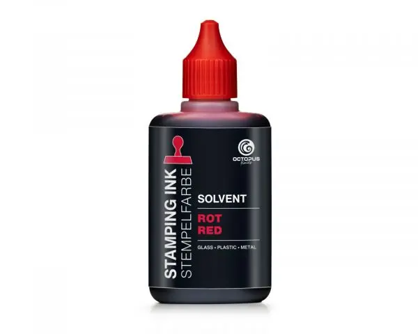 Octopus Fluids Gmbh Lösemittelbasierte Stempelfarbe Für Glatte Untergründe Lenizett Solvent Stempelfarbe Rot (Lasierend) 1