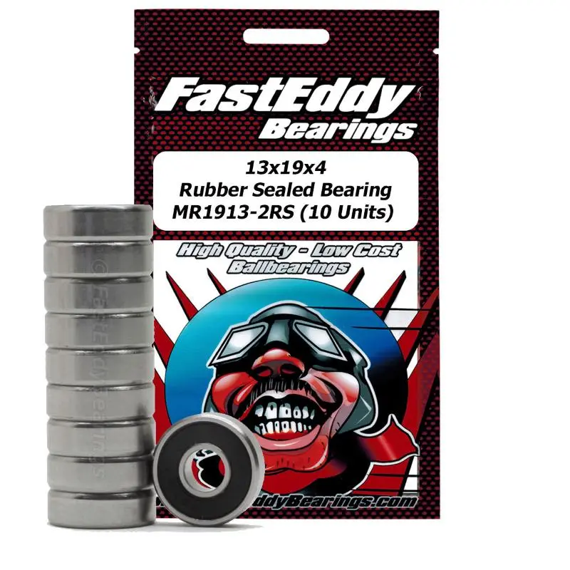 Fast Eddy Rubber Sealed Bearings: 13X19x4mm (10) 1