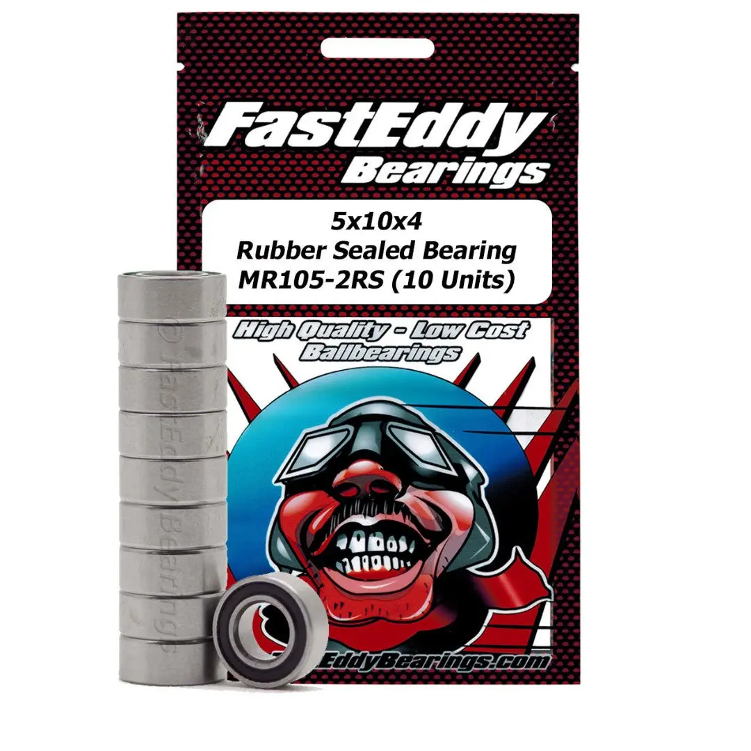 Fast Eddy 5X10x4 Rubber Sealed Bearings Mr105-2Rs (10) 1