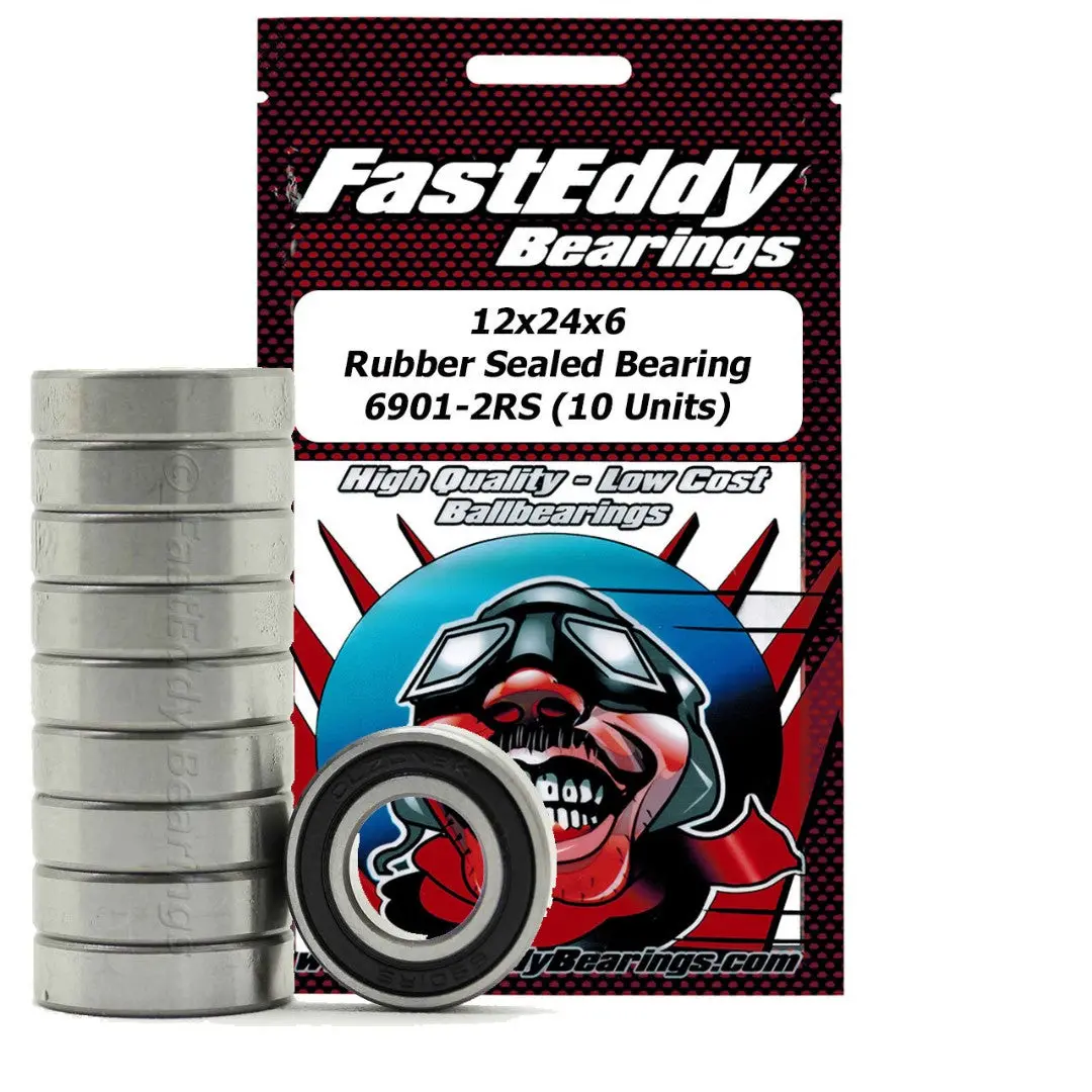 Fast Eddy Rubber Sealed Bearings: 12X24x6 (6901-2Rs) (10) 1