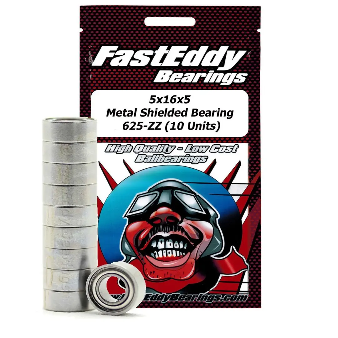 Fast Eddy 5X16x5 Metal Shielded Bearing 625-Zz (10) 1
