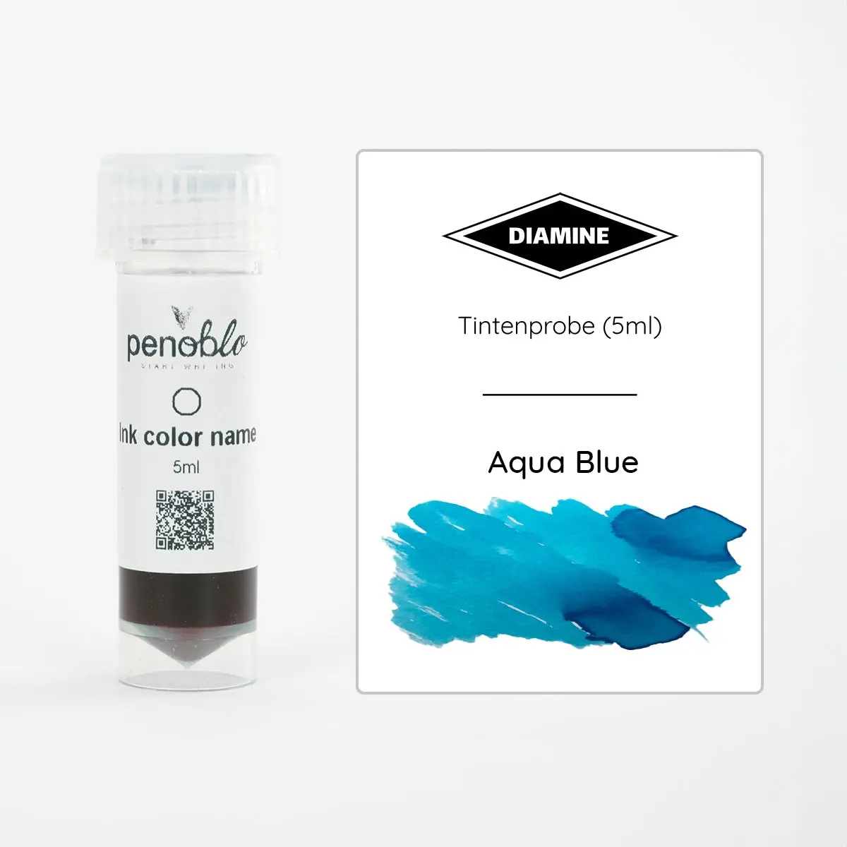 Penoblo Tintenprobe, Diamine Regular, Aqua Blue 1
