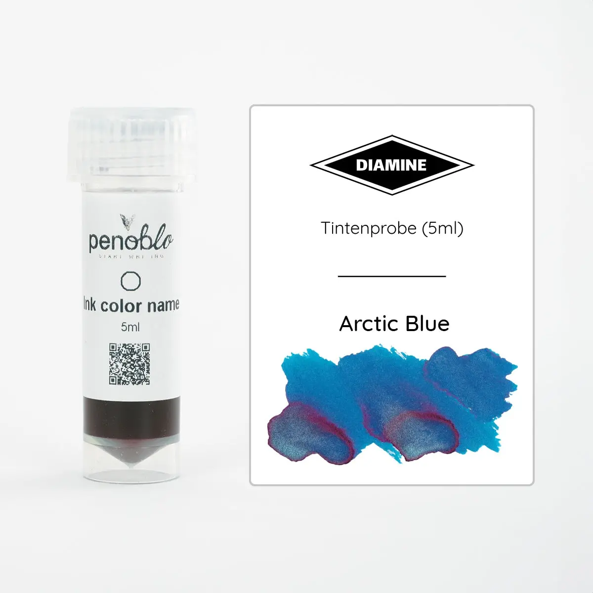 Diamine, Tintenprobe, Shimmering, Arctic Blue, 5Ml 1