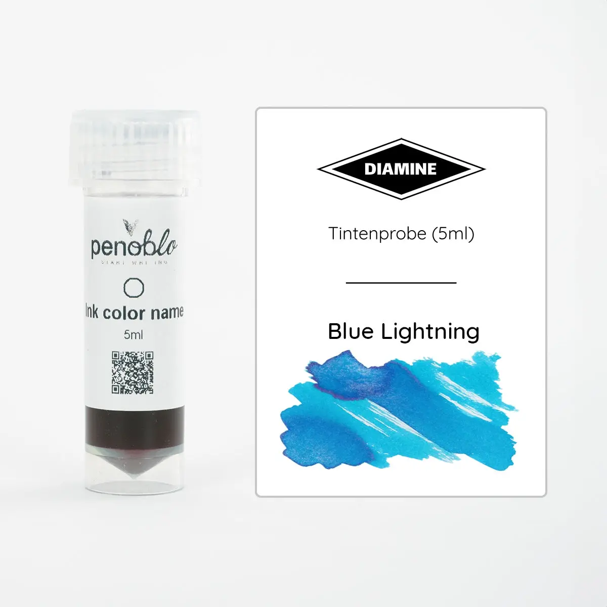Diamine, Tintenprobe, Shimmering, Blue Lightning, 5Ml 1