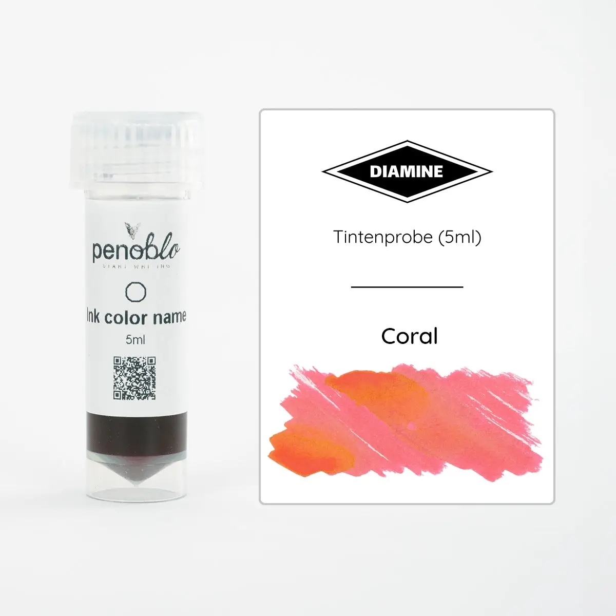 Diamine, Tintenprobe, Regular, Coral, 5Ml 1
