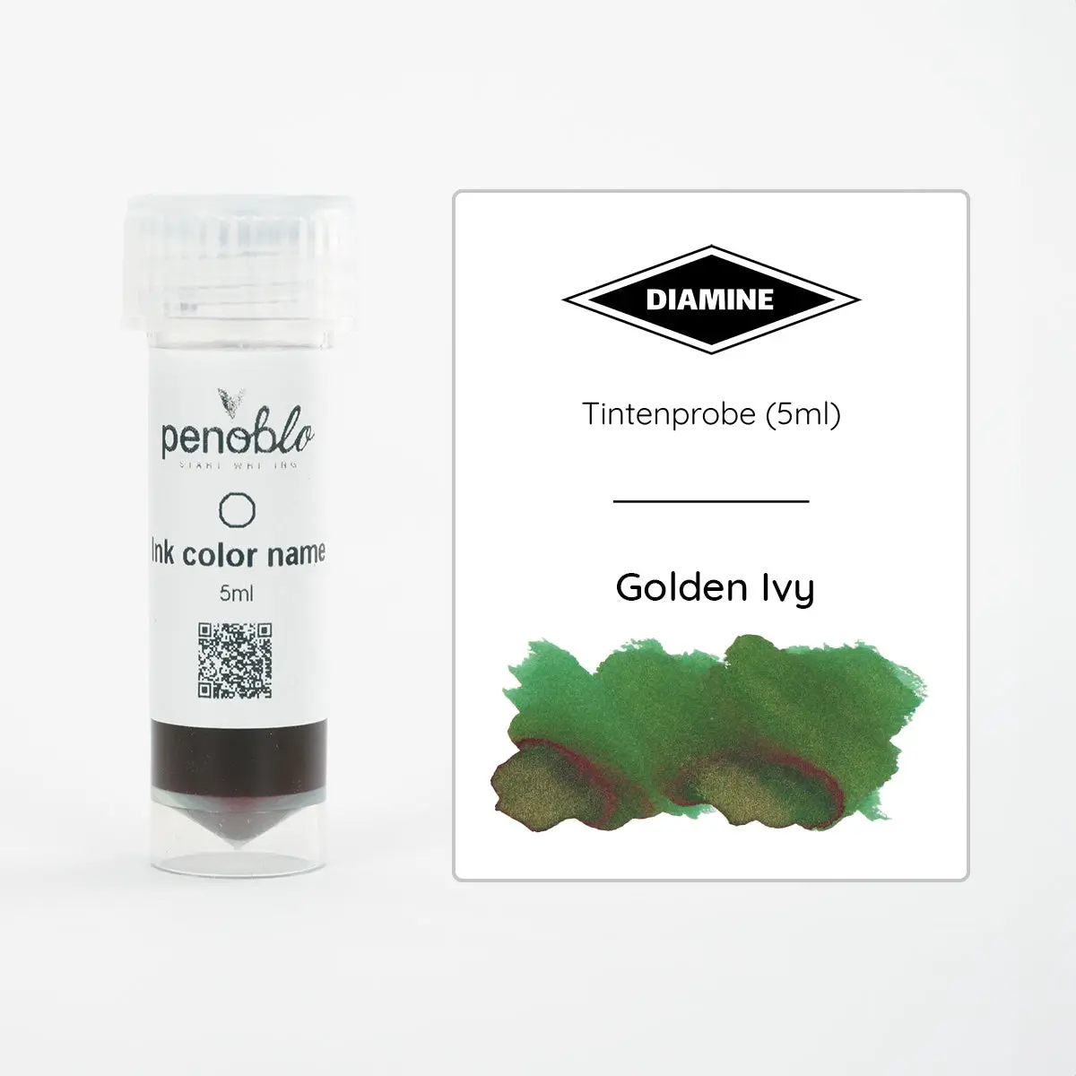 Diamine, Tintenprobe, Shimmering, Golden Ivy, 5Ml 1
