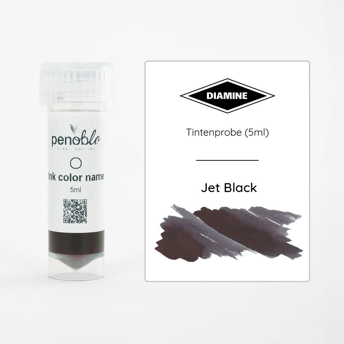 Diamine, Tintenprobe, Regular, Jet Black, 5Ml 1