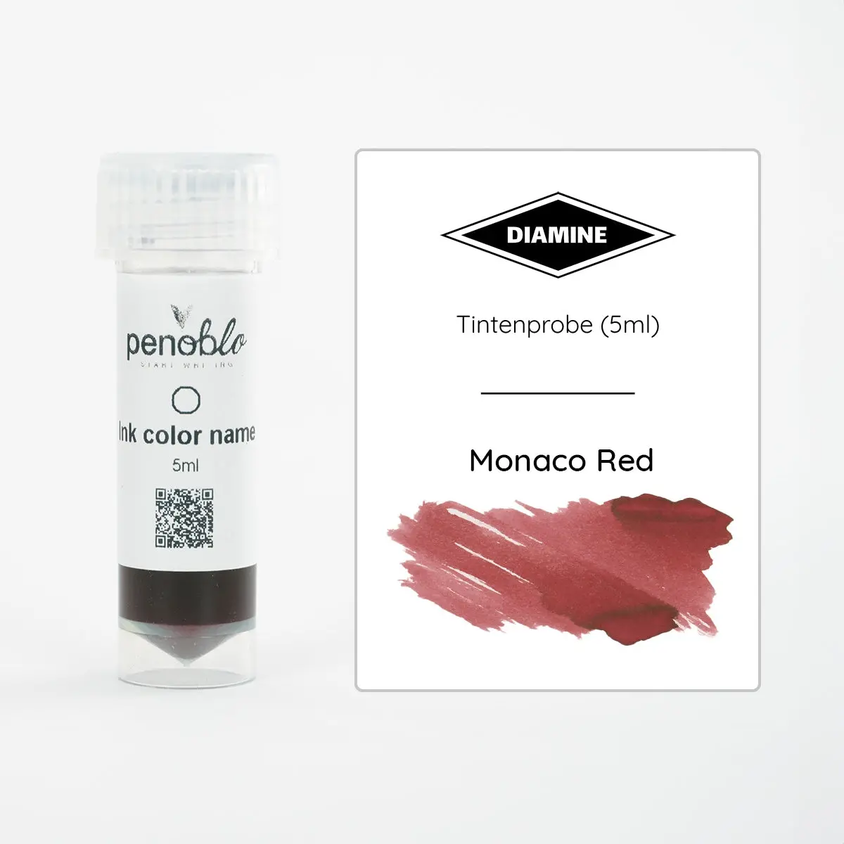 Penoblo Tintenprobe, Diamine Regular, Monaco Red 1