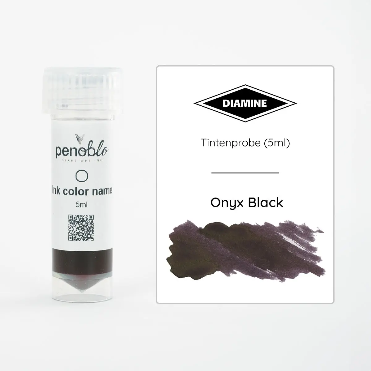 Diamine, Tintenprobe, Regular, Onyx Black, 5Ml 1
