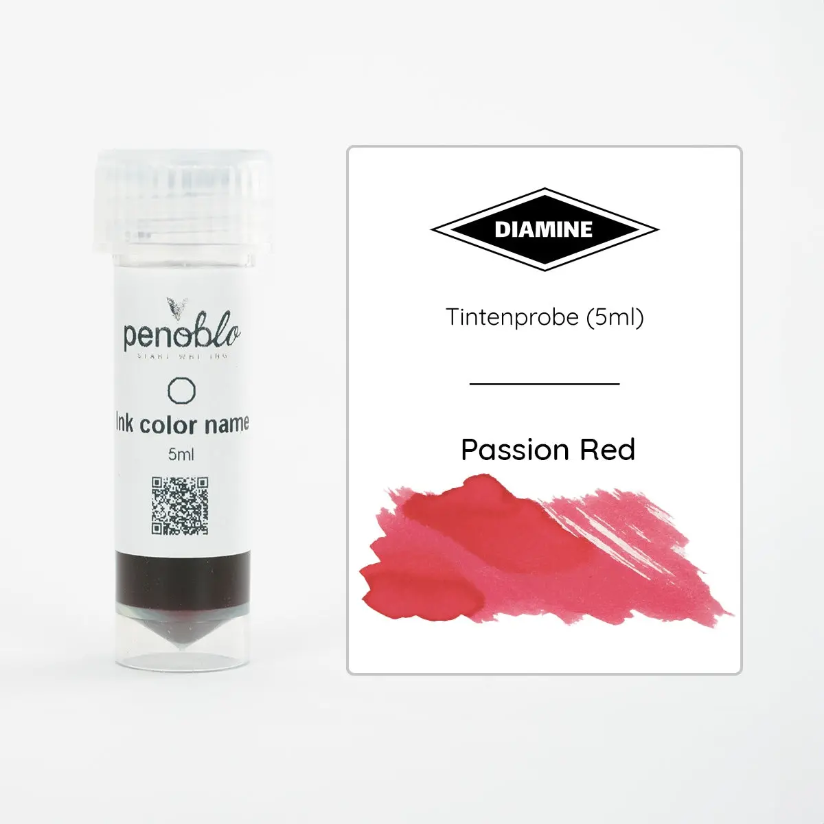 Diamine, Tintenprobe, Regular, Passion Red, 5Ml 1