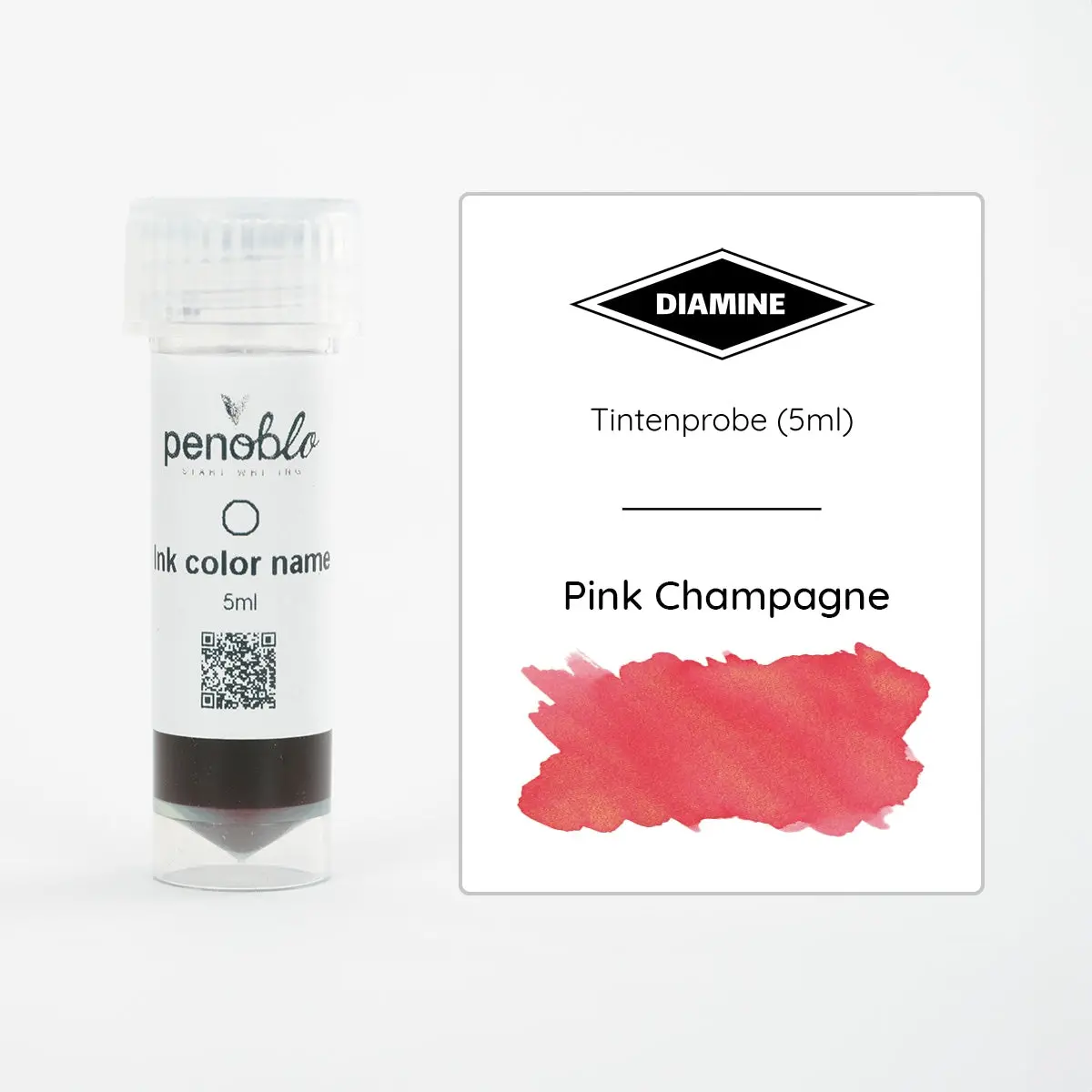 Diamine, Tintenprobe, Shimmering, Pink Champagne, 5Ml 1