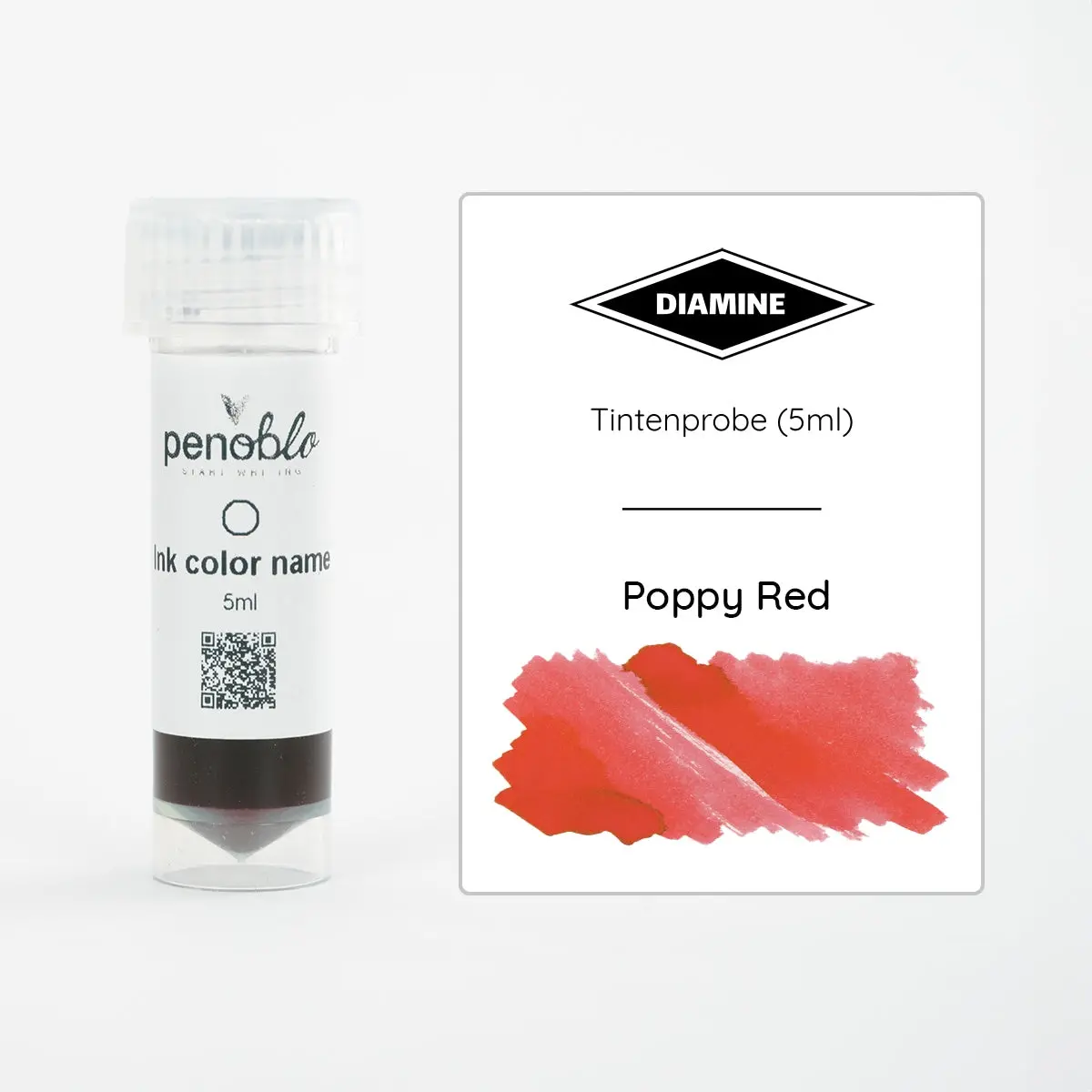 Penoblo Tintenprobe, Diamine Regular, Poppy Red 1