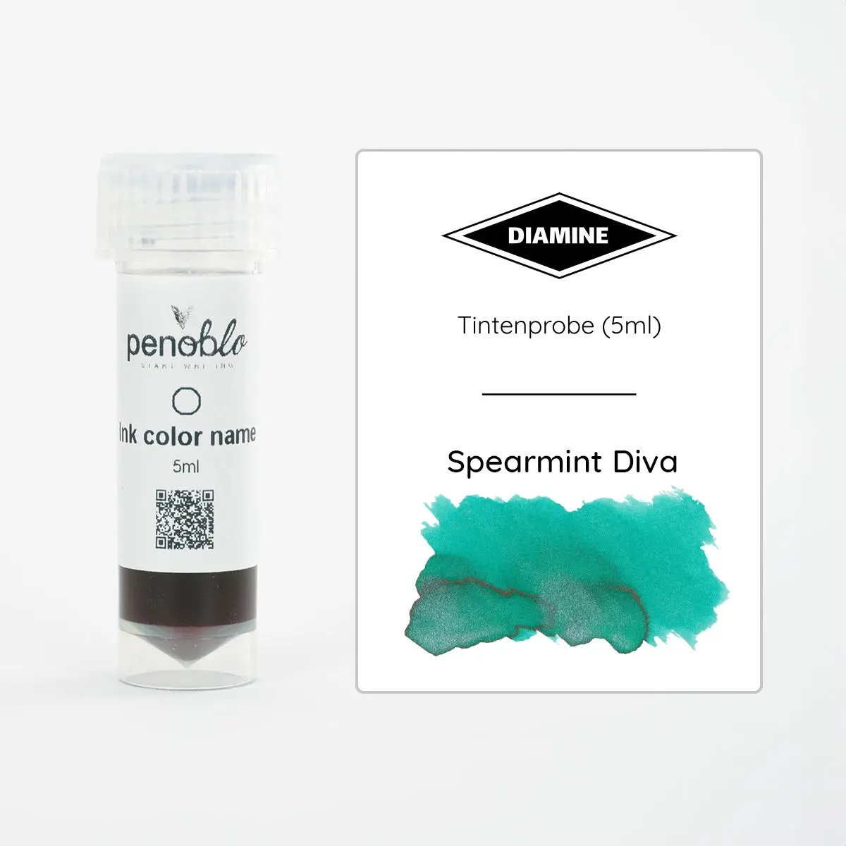 Diamine, Tintenprobe, Shimmering, Spearmint Diva, 5Ml 1