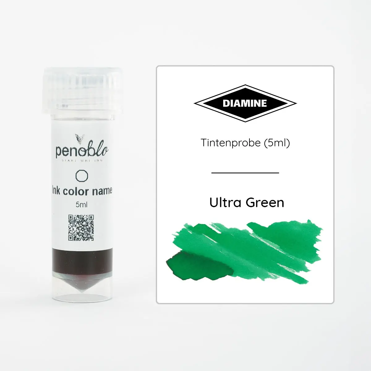 Penoblo Tintenprobe, Diamine Regular, Ultra Green 1