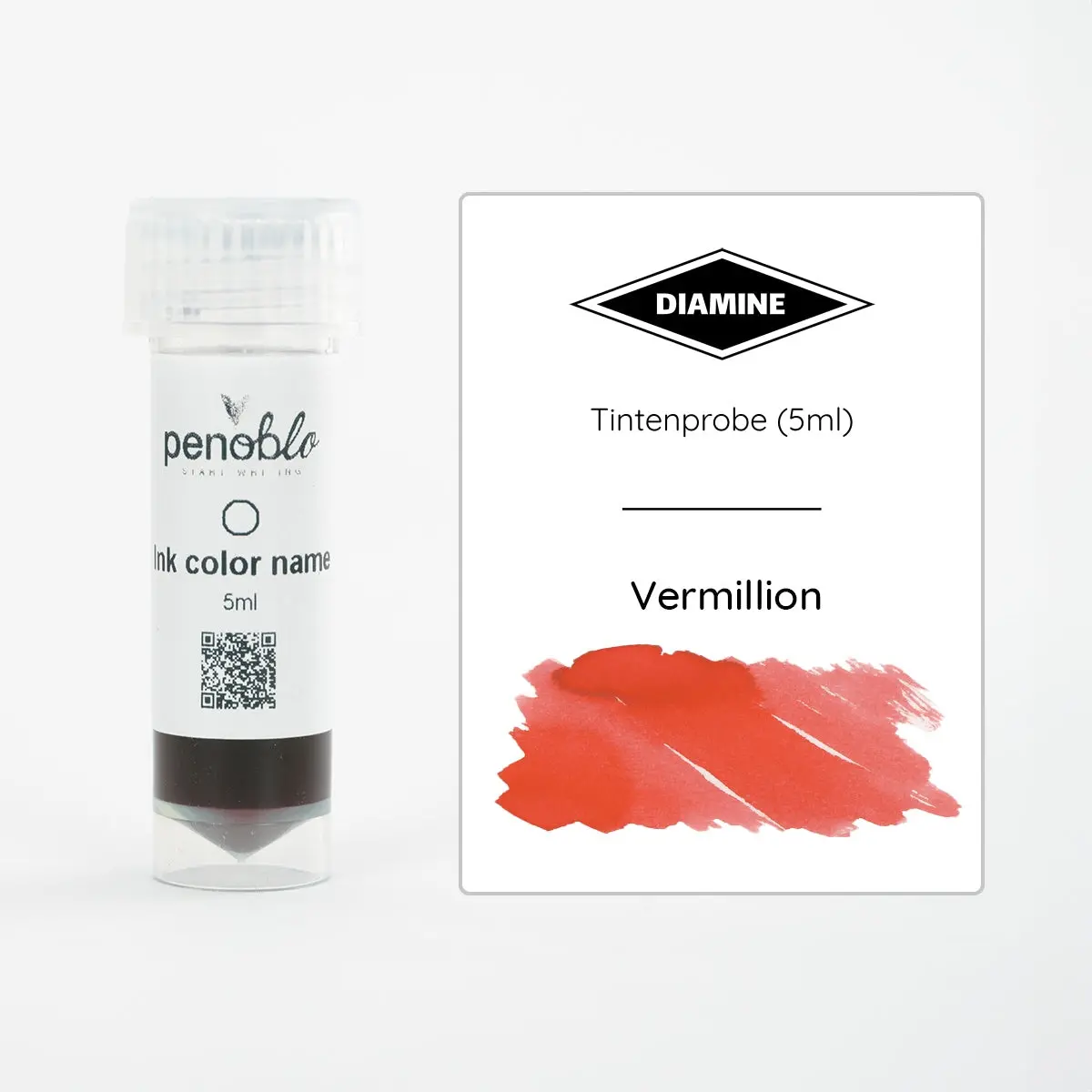 Penoblo Tintenprobe, Diamine Regular, Vermillion 1