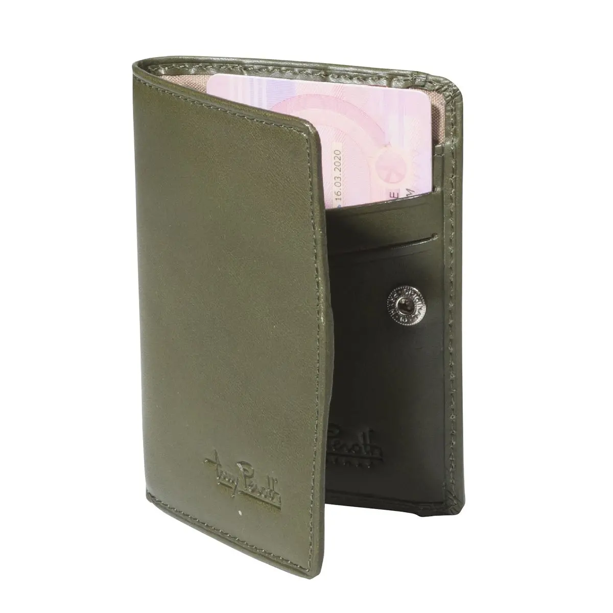 Tony Perotti, Kreditkartenetui Furbo Grinta, Schlank, Geldscheinfach, Cognac-Green 1