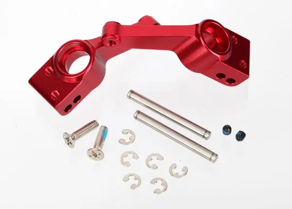 Traxxas Rear Aluminum Stub Axle Carriers: Red 1