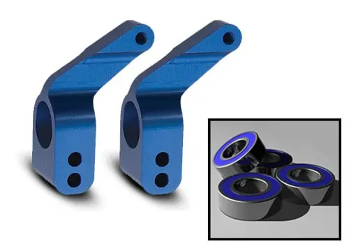 Traxxas Rear Aluminum Stub Axle Carriers 6061-T6 (Blue) 1
