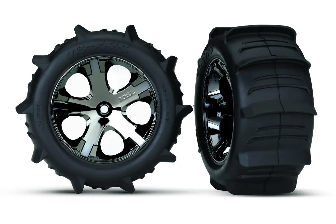Traxxas 2.8” Paddle Tire & Wheels (All-Star Black Chrome) 1