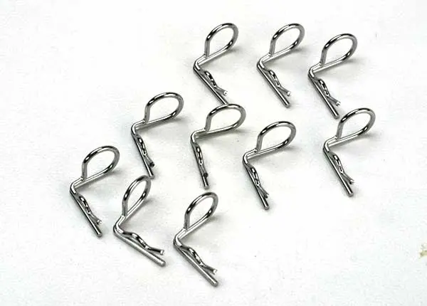 Traxxas Angled Body Clips: Silver (10) 1