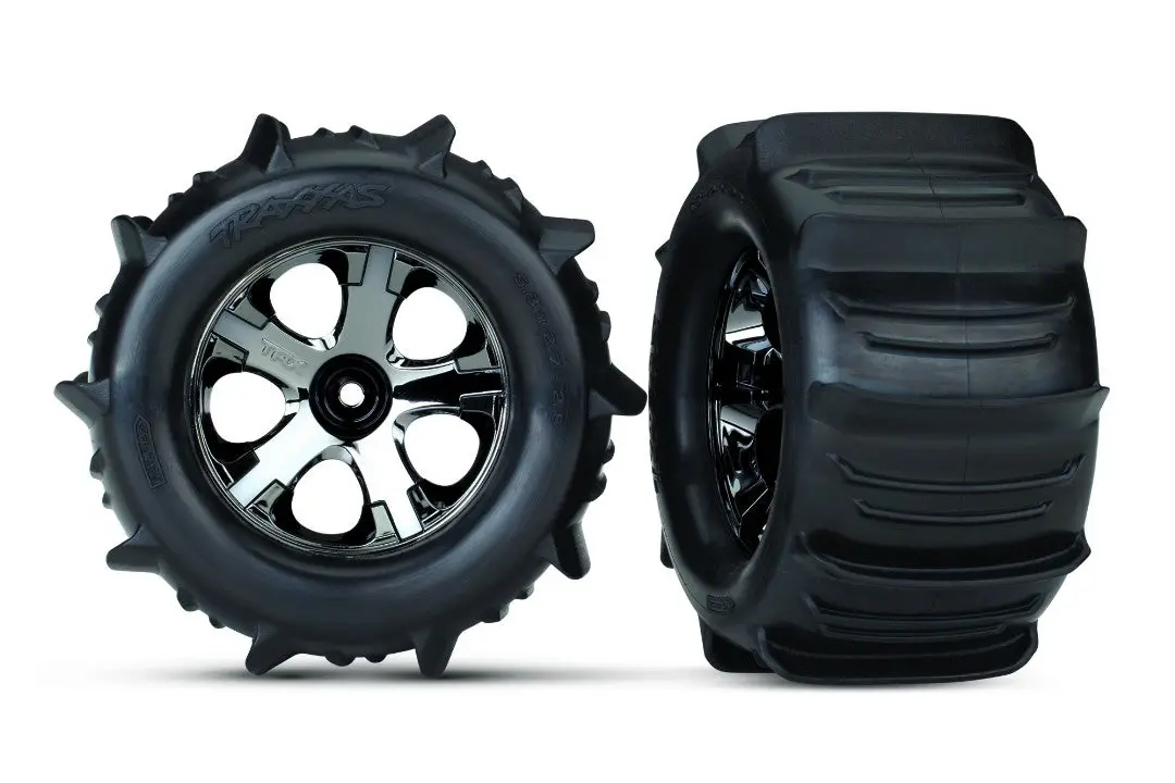 Traxxas Paddle Tire & Wheels 2.8" (All-Star Black Chrome Wheels) 1