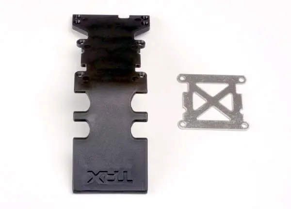 Traxxas Plastic Rear Skidplate (Black)/ Stainless Steel Plate 1