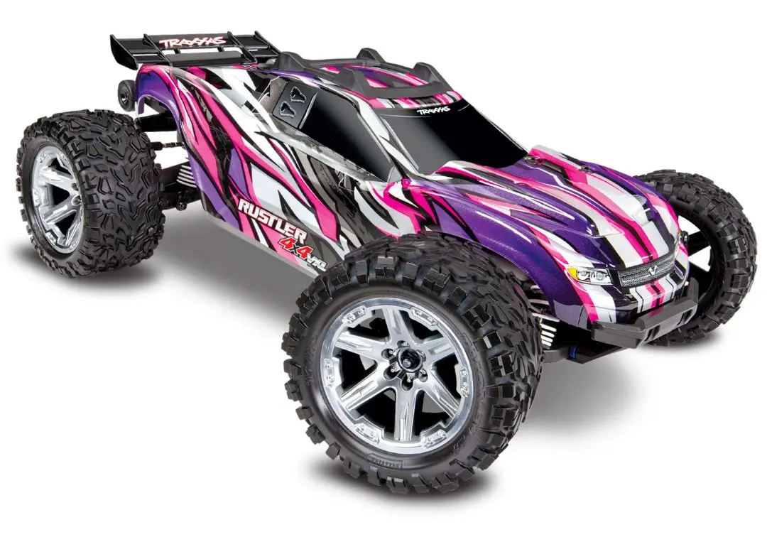 Traxxas Rustler 1/10 4X4 Vxl 3S Rtr W/No Batt/Charger (Pink) 1