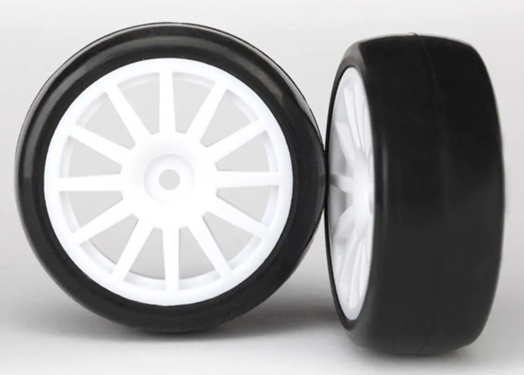 Traxxas Latrax Slick Tires And Wheels 12-Spoke (White) 1