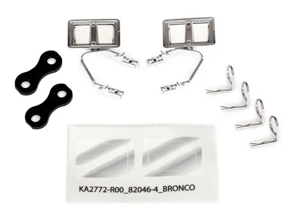 Traxxas Chrome Mirrors: Trx-4 Bronco/F-150 1