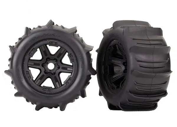 Traxxas 3.8" Paddle Tire & Wheels 17Mm (Black Carbide) 1