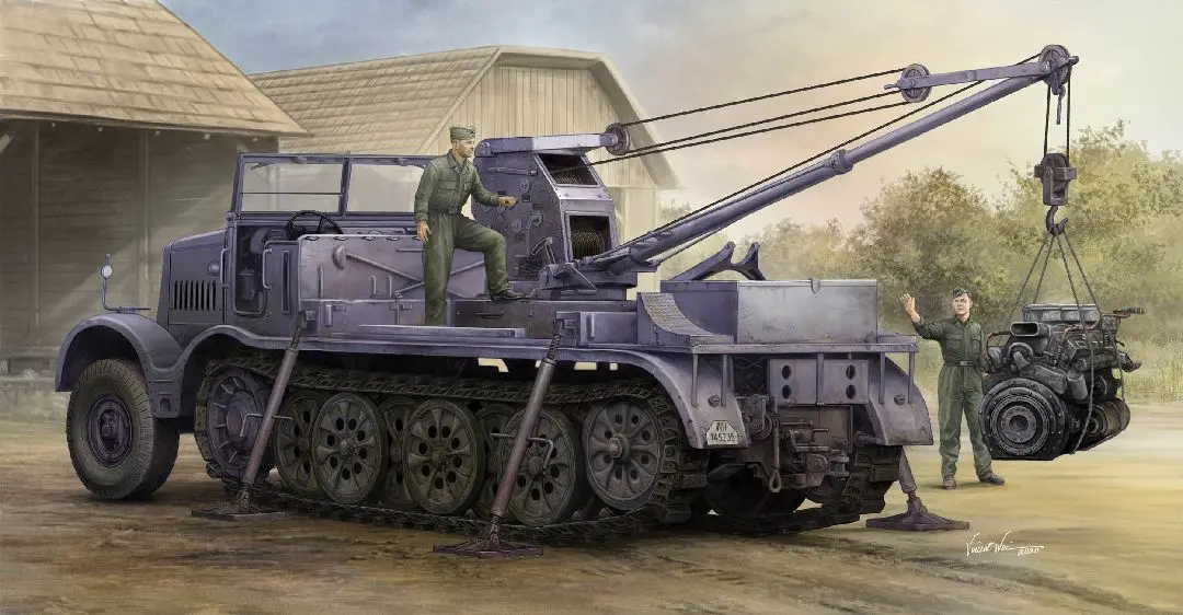 Trumpeter 1/35 Schwerer Zugkraftwagen 18T W/6T Billstein-Crane Se.Kfz.9/1 Model Kit 1