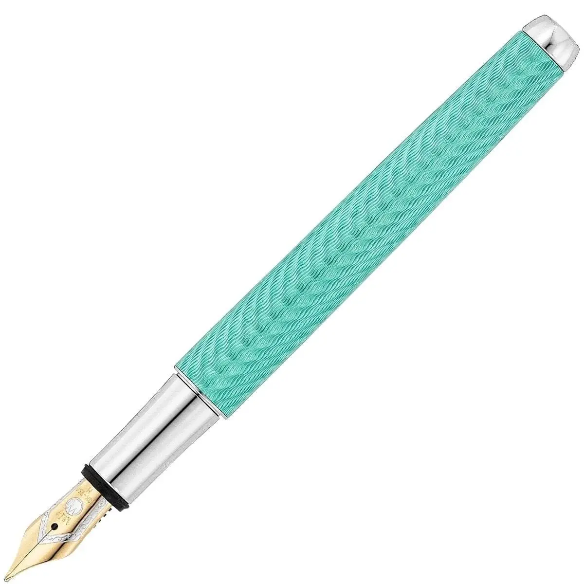 Waldmann, Füller Liberty, Wellen, Guillochiert, 18K Feder, Aquamarine 1