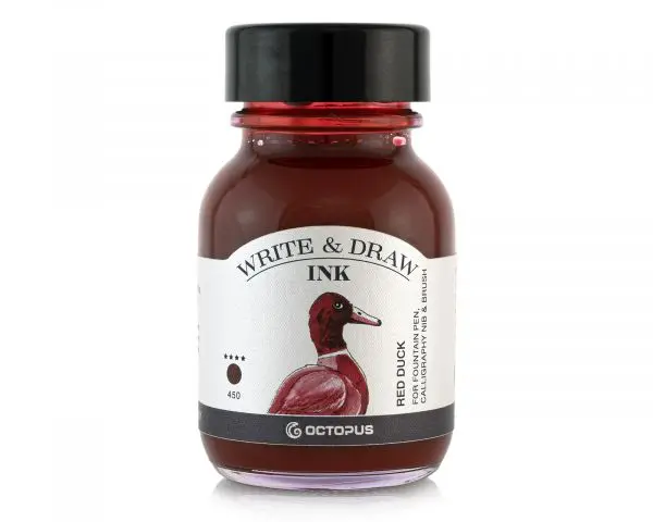 Octopus Fluids Gmbh & Co. Kg Pigmentierte, Wasserfeste Schreib- Und Zeichentusche Write & Draw 450 Red Duck Rot 1