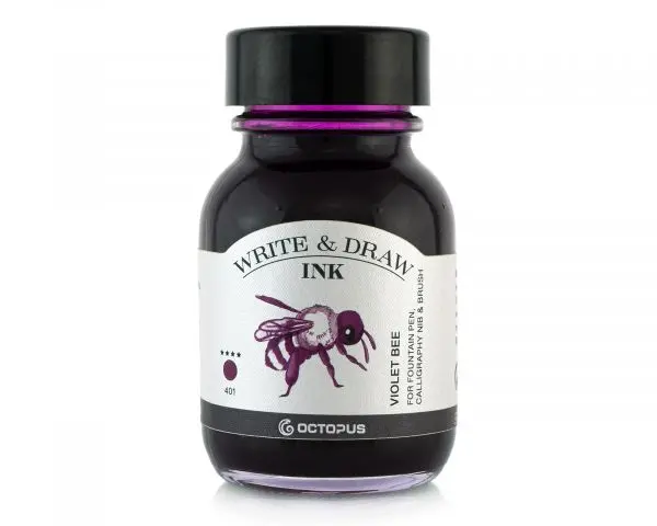 Octopus Fluids Schreib- Und Zeichentusche Write & Draw Violet Bee 401, Pigmentierte, Wasserfeste Kreativtinte, 50 Ml Glasflasche 1