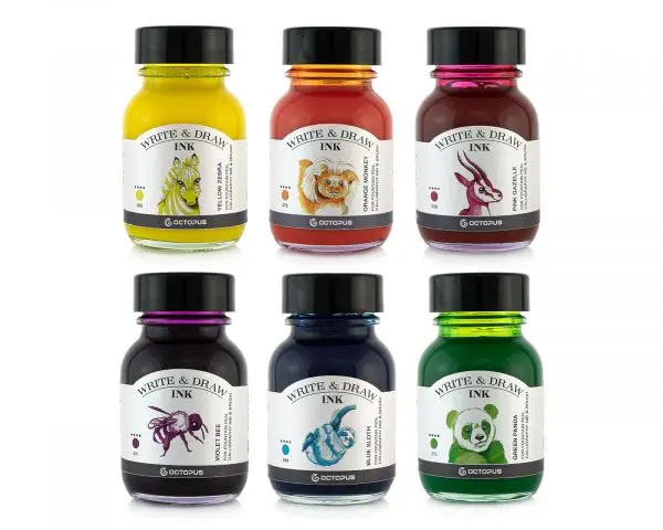 Octopus Write & Draw Ink Set Schreib- Und Zeichentusche 6 Farben 1