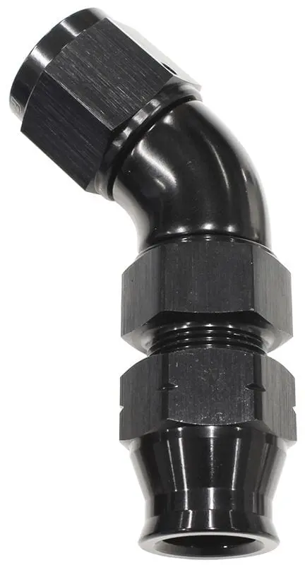 45° Tube-To-Female An Adapter – 5/16" To -6An Black Anodized Fitting 1