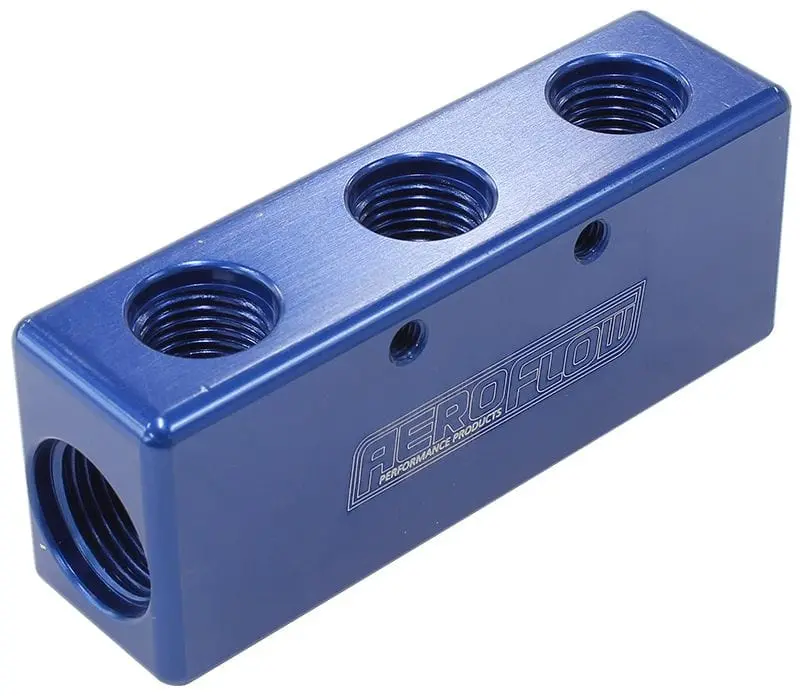 Af456-08-06 Billet 5-Port Fuel Log – Three -6An + Two -8An Outputs 1