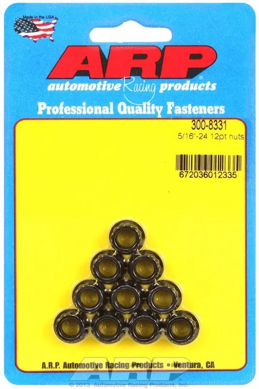 12-Point Chrome Moly Steel Nut – Black Oxide Finish, 3/8"-24 (Ar300-8331) 1
