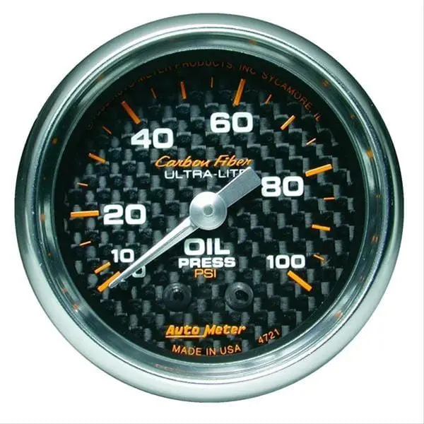 Autometer 4721 Carbon Fiber Ultra-Lite Analog Gauge Set 1
