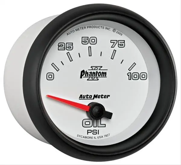 Autometer Phantom Ii Analog Gauge – Illuminated Black Dial With White Needle (7827) 1