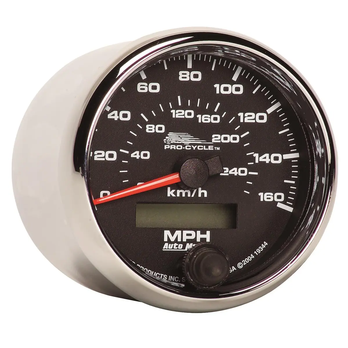 Autometer Pro-Cycle Analog Gauge – 2-1/16" Diameter, Black Face With White Markings (19344) 1