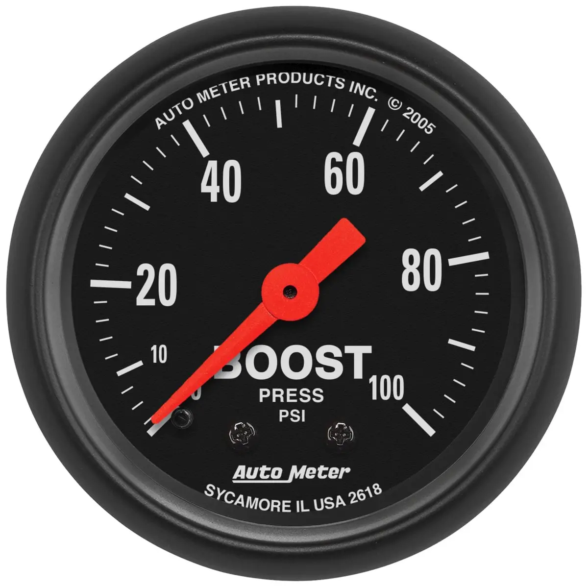Autometer Z-Series 2-1/16" Analog Gauge – Black Face, White Needle 1