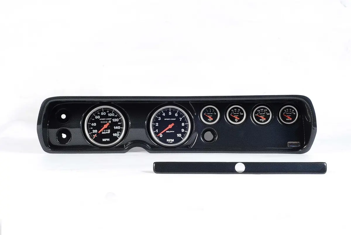 Classic Thunder Road Custom Dash Panel With Integrated Autometer Gauges 1