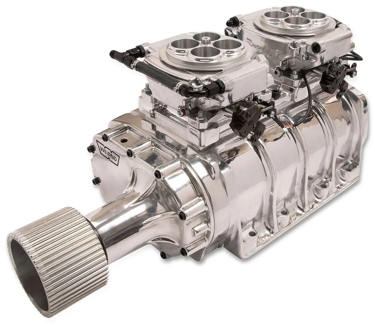 Super Sniper Efi Dual 4150 Throttle Body Kit – Polished Aluminum Finish 1